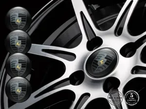 Porsche Rim Decals for Cars Luxury Domed Logos